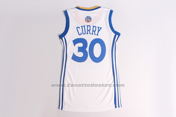 Maglia Donna Golden State Warriors Stephen Curry #30 Bianco